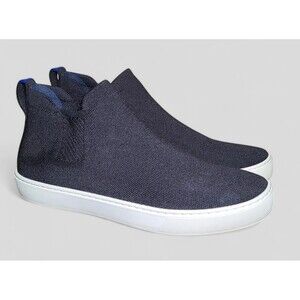 Rothy's The Chelsea Boot Womens Size 10.5 Black Knit Hi Top Comfort Shoe Slip On